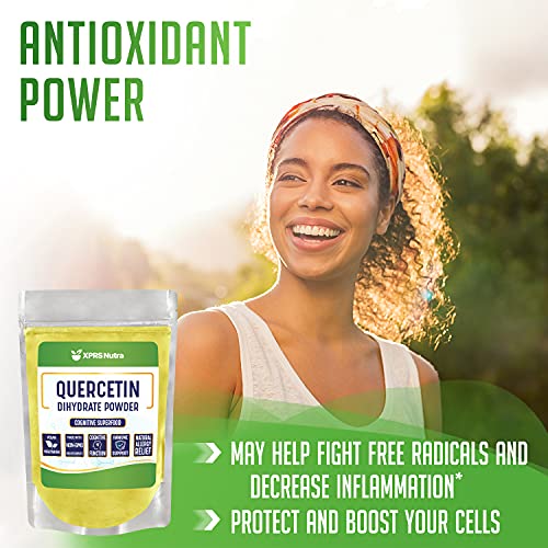 XPRS Quercetin Powder - 453g of Pure Quercetin Dihydrate Super-Antioxidant Powder Fights Free Radicals - Immune System Support - Premium Vegan Friendly Quercetin for Kids and Adults (16 oz)