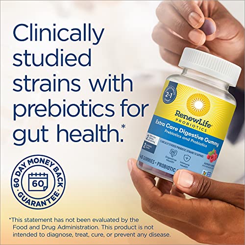 Renew Life Extra Care Digestive* Gummy; Prebiotics and Probiotics; 48ct. (Pack May Vary) (Package May Vary)