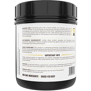 Bone Broth Protein Powder Vanilla 16oz, Grass Fed, Non-GMO Ingredients, Gut-Friendly*, Dairy Free Protein Powder, Low Carb, Keto Friendly Left Coast Performance