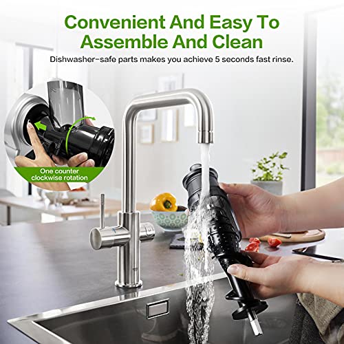 Slow Juicer, AMZCHEF 5-in-1 Multifunctional Slicer shredder, Cold Press Juicer Professional Masticating Juicer, Juice Extractor with Quiet Motor,Juicer Machines with Meat Grind and Ice Cream