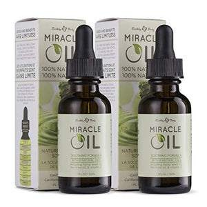Earthly Body Miracle Oil, 1 fl. oz. - 2 Pack - 100% Natural Tea Tree Oil, Hemp Seed Oil & Vitamin E - Moisturizer, Calms Skin Irritations, Helps Smooth Wrinkles - Gluten Free, 100% Vegan
