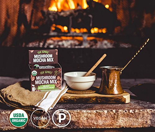 Four Sigmatic Mushroom Mocha, Organic Instant Cacao with Chaga, Well Being & Immune Support, Drink it or Bake with it , 10 Count