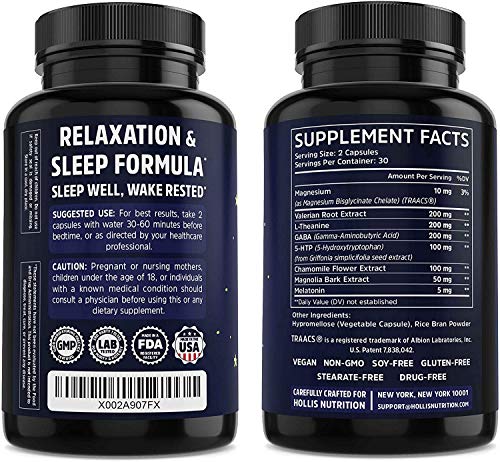 Sleep Fairy Natural Sleep Aid | Non-Habit Forming | Herbal Sleeping Pills for Adults w/Valerian Root, Chamomile, GABA, Melatonin | Insomnia Supplement | Promotes Healthy Sleep Cycle | 60 Vegan Caps