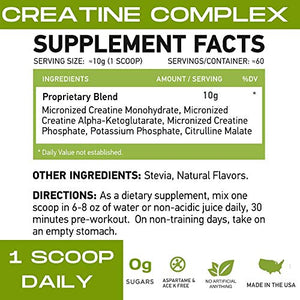 MFL Muscle Creatine | 3 Forms of Micronized Creatine | 10g | 0 Sugar | Sweetened with Stevia | All-Natural | 60 Servings (Lemonade)