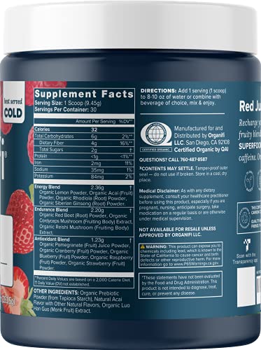 Organifi: Red Juice- Organic Superfood Supplement Powder - 30-Day Supply - Supports Immunity, Skin Health and Weight Loss Management - Anti-Aging Properties