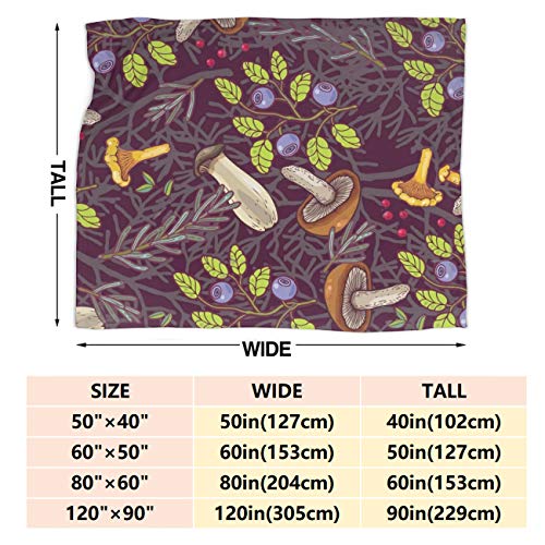 ARTIEMASTER Forest Mushroom House Blanket Soft and Lightweight Flannel Throw Suitable for Use in Bed, Living Room and Travel 50"x40" for Kid