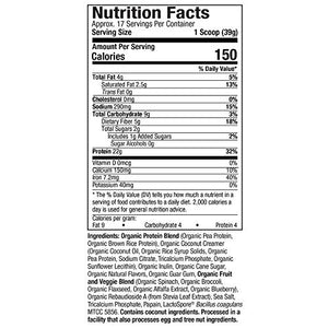 Plant Based Protein Powder | Purely Inspired Organic Protein Powder | Vegan Protein Powder for Women & Men | 22g of Plant Protein | Pea Protein Powder | Vanilla Protein Powder, 1.5 lb (17 Servings)