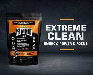 The Best Pre Workout Ever All Natural Nootropic Preworkout Powder - Clean Energy Boost Focus & Strength - Muscle Builder Supplement for Men & Women - Keto Friendly Plant Based & Limited Acai Berry