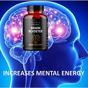 Bacopa, Kailash Herbals Organic Brain Booster, Nootropic Brain Supplement, Bacopa Monnieri/Brahmi, for Mental Sharpness, Focus, Memory, and Cognitive Wellness, 120 Capsules 500mg, 2 Month Supply