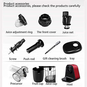 BXZYYL Juicer, Slow Masticating Juicer Extractor with Reverse Function, Cold Press Juicer Machine with Quiet Motor, Juice Jug for Vegetables and Fruits