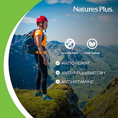 NaturesPlus Quercetin Plus with Vitamin C & Bromelain - 650 mg, 90 Vegetarian Tablets - Allergy Relief Supplement, Antioxidant, Anti-Inflammatory - Gluten-Free - 45 Servings