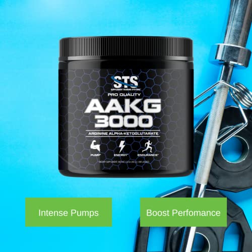 STS AAKG Powder 300 Grams - Arginine Alpha Ketoglutarate - Nitric Oxide Booster, Enhanced Endurance and Energy