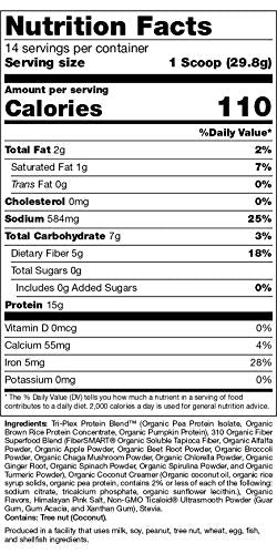 Vegan Organic Plant Protein Powder and Meal Replacement Shake - By 310 Nutrition - Gluten, Dairy and Soy Free - 0g of Sugar | Keto and Paleo Friendly… (Salted Caramel, 14 Servings)