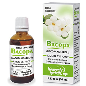 Improves Memory Concentration, Focus with Bacopa Drops - Bacopa Monnieri Extract | Brain Supplement Memory Supplement Cognitive Enhancement | Herbal Remedy 1.83 fl oz