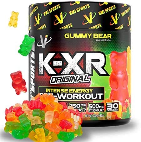 VMI Sports | K-XR Pre-Workout Energy Powder | Intense Energy Pre-Workout Drink for Men and Women| Creatine-Free | Enhanced Focus and Increased Endurance | Pre-Workout Powder (Gummy Bear, 30 Servings)