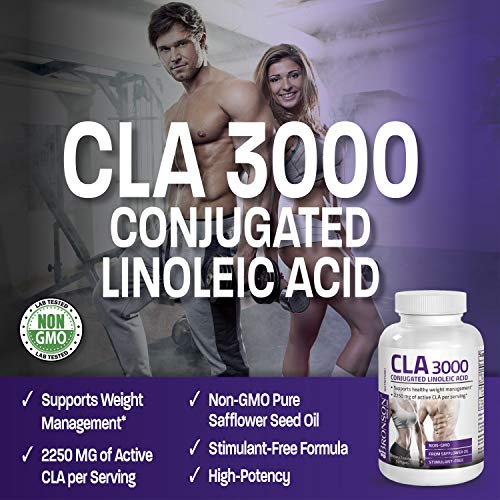 Bronson CLA 3000 Extra High Potency Supports Healthy Weight Management Lean Muscle Mass Non-Stimulating Conjugated Linoleic Acid 300 Softgels