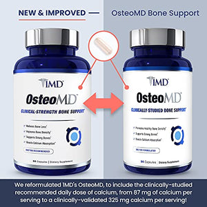 1MD Nutrition OsteoMD for Comprehensive Bone Support | with Calcium Hydroxyapatite, Vitamin D3 & K2 | 180 Capsules (2-Pack)