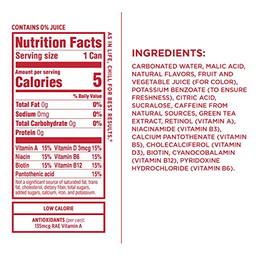Sparkling ICE +Caffeine Cherry Vanilla Sparkling Water, with Antioxidants and Vitamins, Zero Sugar, 16 fl oz Cans (Pack Of 12) & +Caffeine Blue Raspberry Sparkling Water, 16 fl oz Cans (Pack Of 12)
