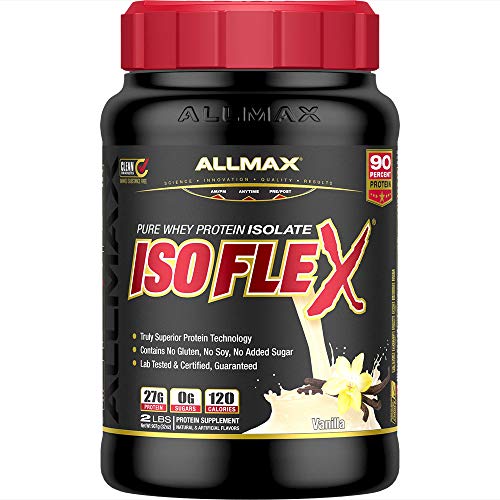 ALLMAX Nutrition - ISOFLEX Whey Protein Powder, Whey Protein Isolate, 27g Protein, Vanilla, 2 Pound