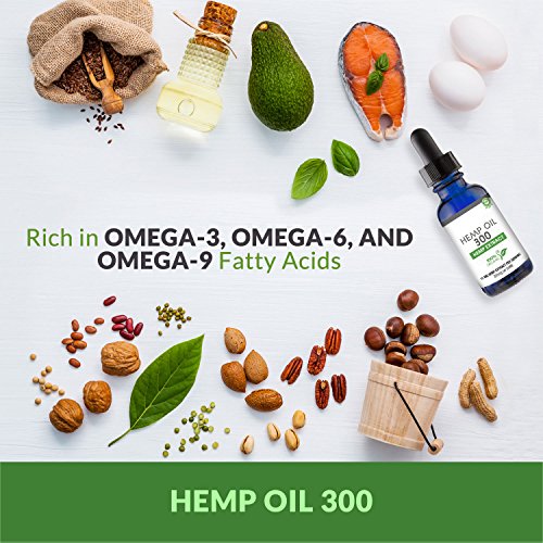 Hemp Oil for Pain, Anxiety & Stress Relief - 300mg - 100% Organic Hemp Extract Drops - Natural Anti-Inflammatory, Joint Support Helps with Better Sleep & Mood - Grown and Made in USA - with MCT Oil