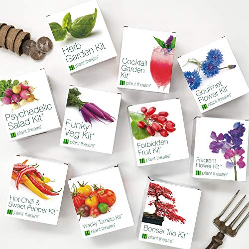Plant Theatre Cocktail Herb Garden Kit - Grow 6 Varieties of Plants for Cocktails with Seeds, Starter Pots, Planting Markers and Peat Discs - Gardening Gifts for Women & Men﻿