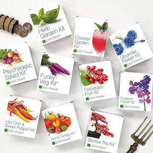 Plant Theatre Cocktail Herb Garden Kit - Grow 6 Varieties of Plants for Cocktails with Seeds, Starter Pots, Planting Markers and Peat Discs - Gardening Gifts for Women & Men﻿
