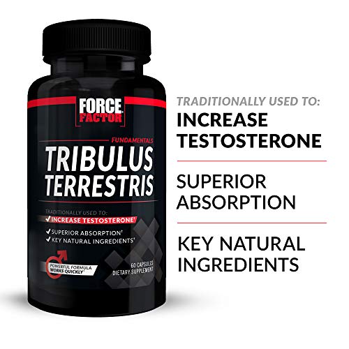 Tribulus Terrestris for Men, Testosterone Booster and Male Vitality Supplement, Tribulus Extract and Natural Ingredients for Superior Absorption, Fundamental Series, 1000mg, Force Factor, 60ct, 3-Pack