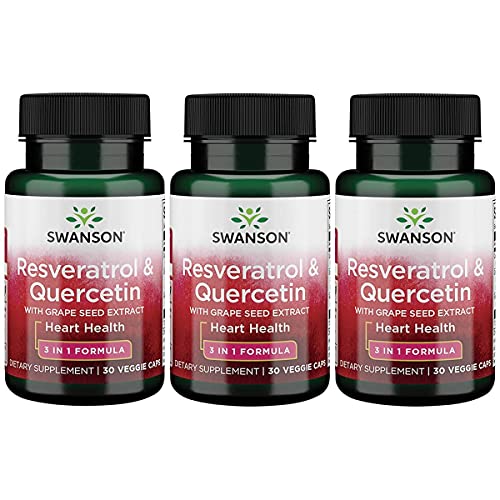 Swanson Resveratrol & Quercetin 30 Veg Capsules (3 Pack)