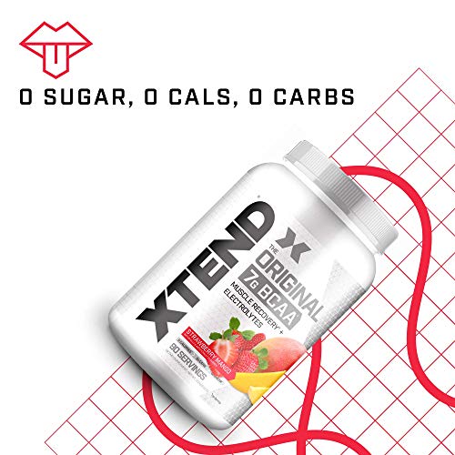 XTEND Original BCAA Powder Strawberry Mango | Sugar Free Post Workout Muscle Recovery Drink with Amino Acids | 7g BCAAs for Men & Women | 90 Servings