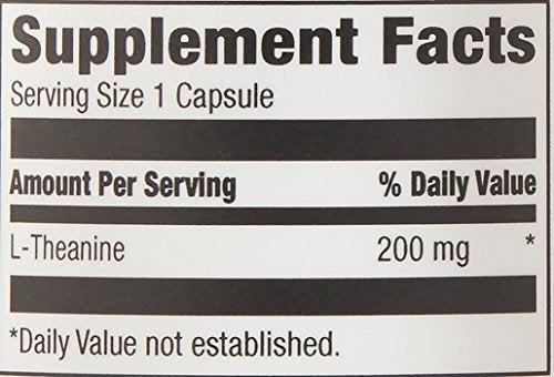 Amazon Elements L-Theanine, 200mg, 60 Capsules, 2 month supply (Packaging may vary)