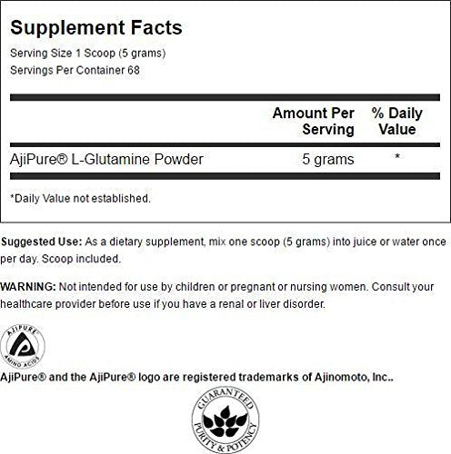 Swanson Amino Acid Ajipure L-Glutamine Powder 12 Ounce (340 g) Pwdr