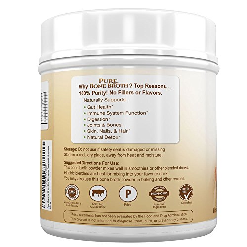 Viva Deo - Bone Broth Protein Powder - Grass Fed Beef - Mixes Instantly - Antibiotic & Hormone Free | Keto Diet Paleo Protein Powder w/Naturally Occurring Collagen & 19 Amino Acids – 20 Grams Protein