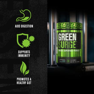 Green Surge Green Superfood Powder Supplement - Keto Friendly Greens Drink w/Spirulina, Wheat & Barley Grass - Green Tea Extract, Probiotics and Digestive Enzymes - Mint Chocolate - 30sv