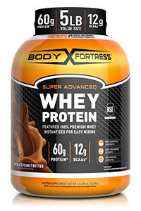 Body Fortress Super Advanced Whey Protein Powder 5 lb, Chocolate Peanut Butter, 80.0 Oz