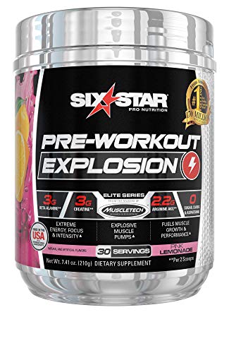 Pre Workout | Six Star PreWorkout Explosion | Pre Workout Powder for Men & Women | PreWorkout Energy Powder Drink Mix | Sports Nutrition Pre-Workout Products | Pink Lemonade (30 Servings)