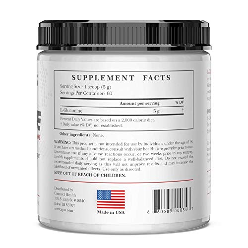 Xjus Micronized L-Glutamine, Maintain Muscle Mass, Supplements Natural Glutamine, GMO Free, Kosher, No Filler Ingredients, 60 Servings