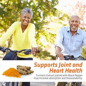Turmeric Curcumin with BioPerine 95% Curcuminoids 1950mg with Black Pepper for Best Absorption, Made in USA, Natural Immune Support, Turmeric Supplement by Natures Nutrition - 120 Capsules