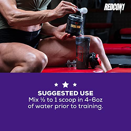 Redcon1 Total War Preworkout - 30 Servings, Boost Energy, Increase Endurance and Focus, Beta-Alanine, Caffeine (Grape)