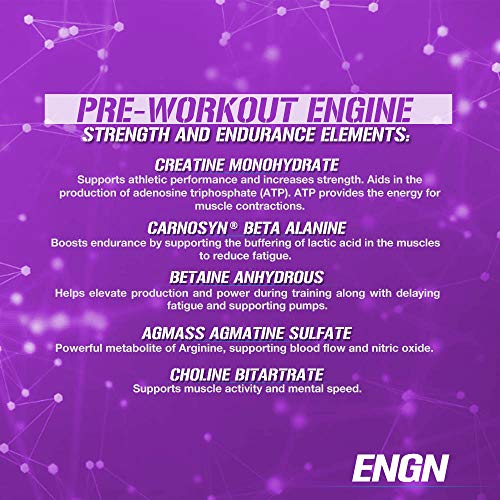 Evlution Nutrition ENGN Pre-Workout, Pikatropin-Free, 30 Servings, Intense Pre-Workout Powder for Increased Energy, Power, and Focus (Furious Grape)