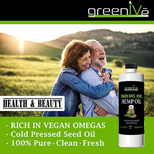 GreenIVe - Hemp Oil - Vegan Omegas - Cold Pressed - Exclusively on Amazon (8oz)