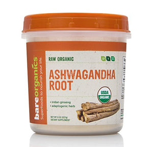 BareOrganics Ashwagandha Root Powder, 8 Oz