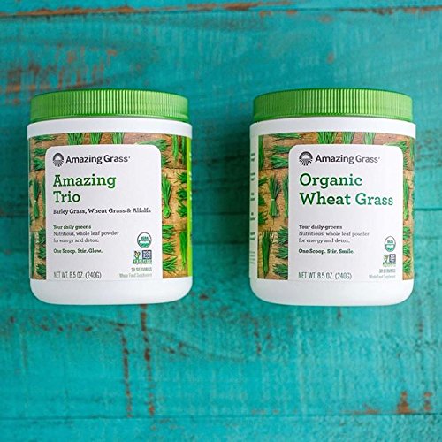 Amazing Grass Wheat Grass Powder: 100% Whole-Leaf Wheat Grass Powder for Energy, Detox & Immunity Support, Chlorophyll Providing Greens, 30 Servings