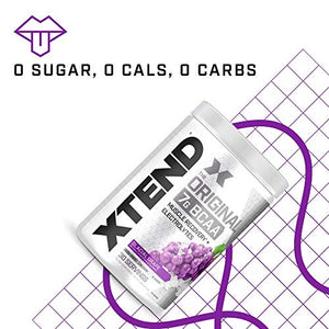 XTEND Original BCAA Powder Glacial Grape | Sugar Free Post Workout Muscle Recovery Drink with Amino Acids | 7g BCAAs for Men & Women | 30 Servings