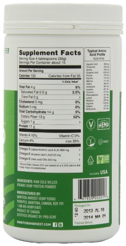 Manitoba Harvest HEMP PRO FIBER, 16 Ounce Tubs (Pack of 2)