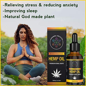 Chakra Health Hemp Oil 6 Pack 1000mg Premium Organic Natural Hemp Oil