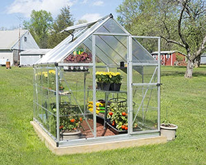 Palram HG5508 Hybrid Hobby Greenhouse, 6' x 8' x 7', Silver