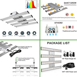 BloomGrow 60''x48''x80'' 2-in-1 Mylar Grow Tent + 6'' Fan Filter Ventilation Kit + 1200W LED Full Spectrum Grow Light + 2PCS 24W 2ft 2-lamp 6500K T5 Lights Indoor Plant Grow Tent Complete Kit