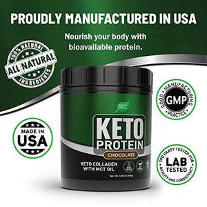 OATHWELL Keto Chocolate Protein Powder Meal Replacement Shake | Ultimate Brain + Body Fuel | Rich, Indulgent Keto Food Fat Bomb Protein Powder | Collagen Peptides Powder with MCT Oil,400g