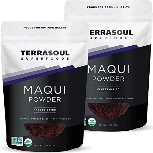 Terrasoul Superfoods Organic Maqui Berry Powder, 8 Oz (2 Pack) - Freeze-Dried | Antioxidants