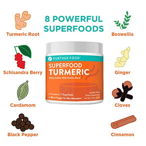 Best Turmeric Golden Milk Organic Turmeric Powder, Anti-Inflammatory Cinnamon Ginger & Black Pepper Maximum Absorption, Joint Pain, Gut Health, Sugar-Free, Vegan, Keto (30 Servings)